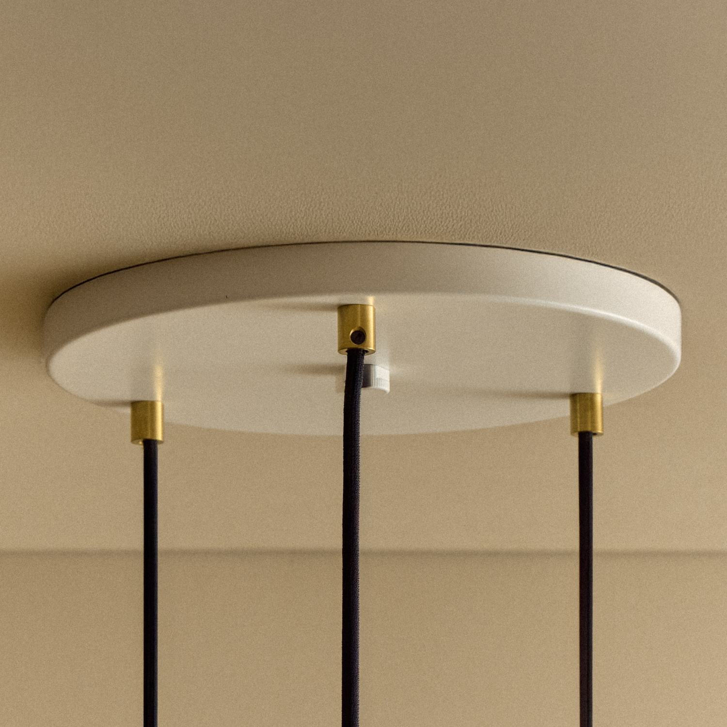 Tala Triple Pendant with Sphere IV — white canopy detail