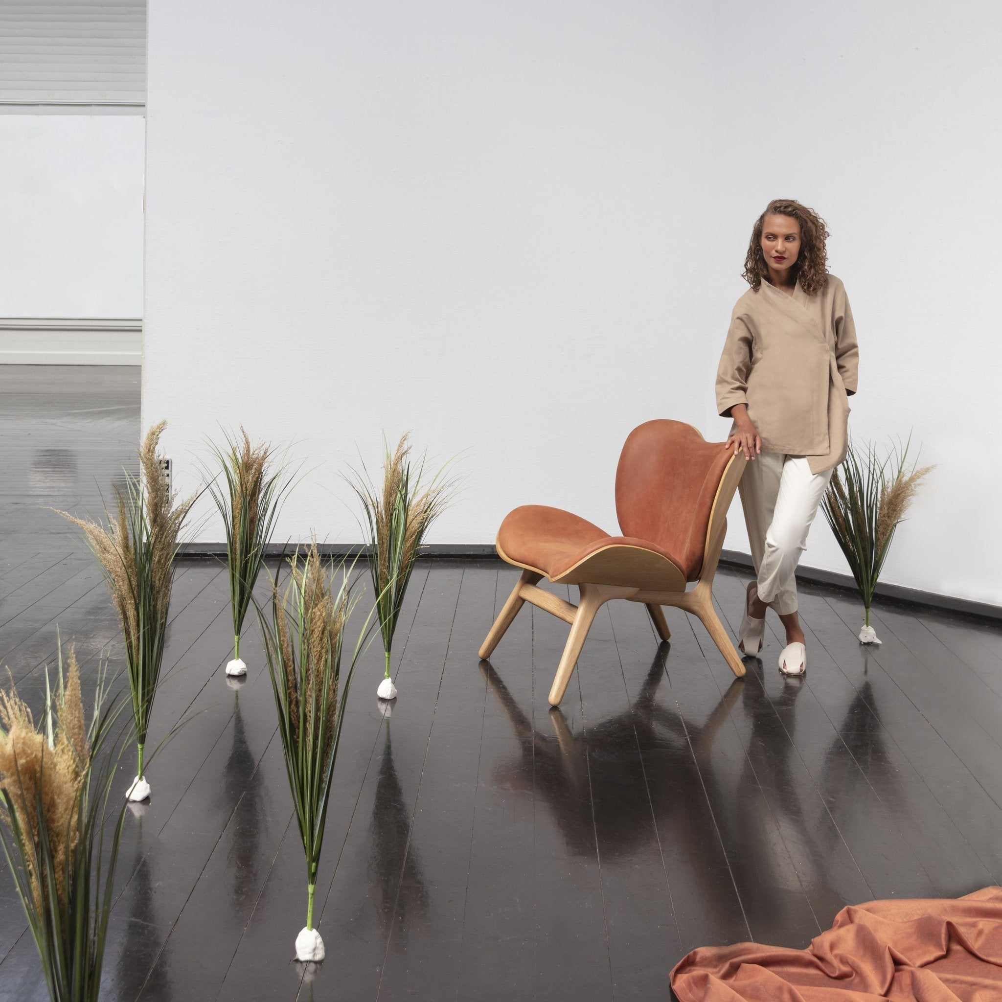 UMAGE A Conversation Piece Lounge Chair, Low, Oak