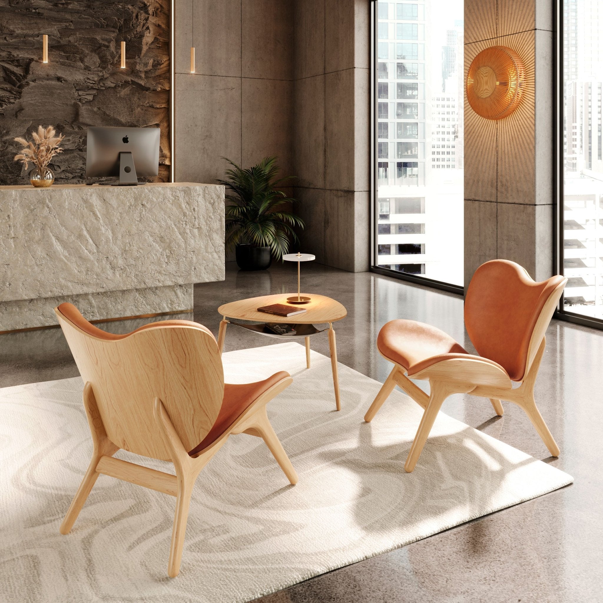 UMAGE A Conversation Piece Lounge Chair, Low, Oak