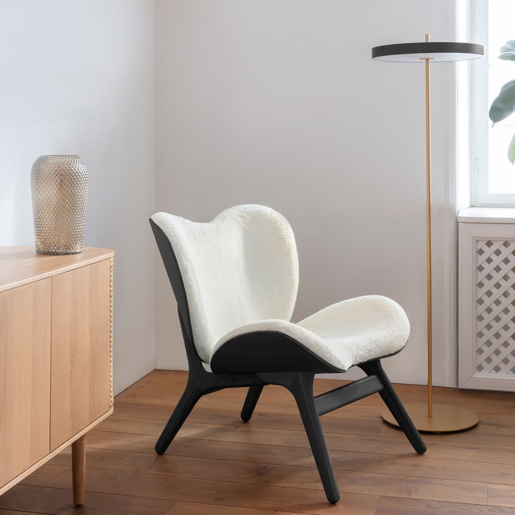 UMAGE A Conversation Piece Lounge Chair, Low, Black Oak