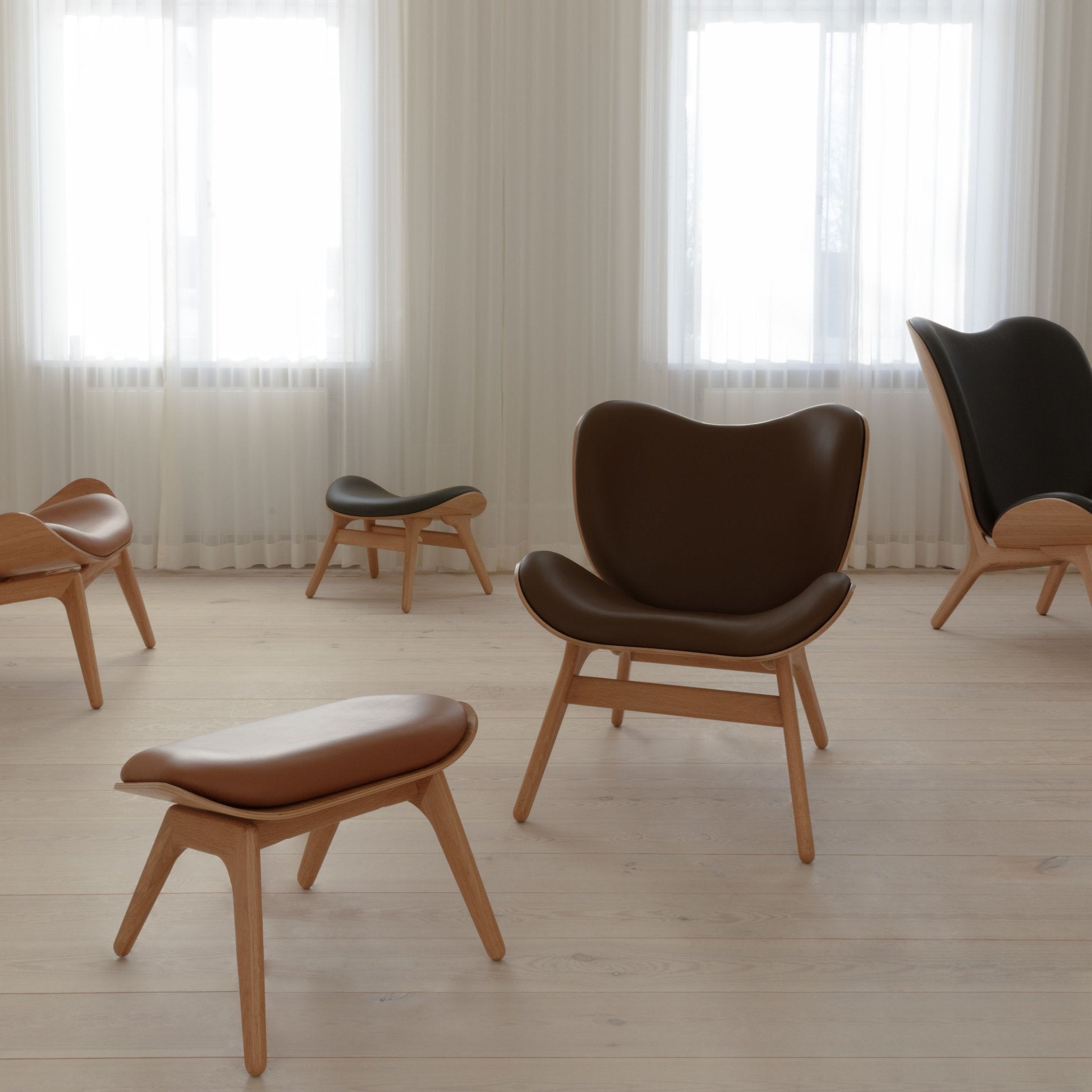 UMAGE A Conversation Piece Lounge Chair, Low, Oak