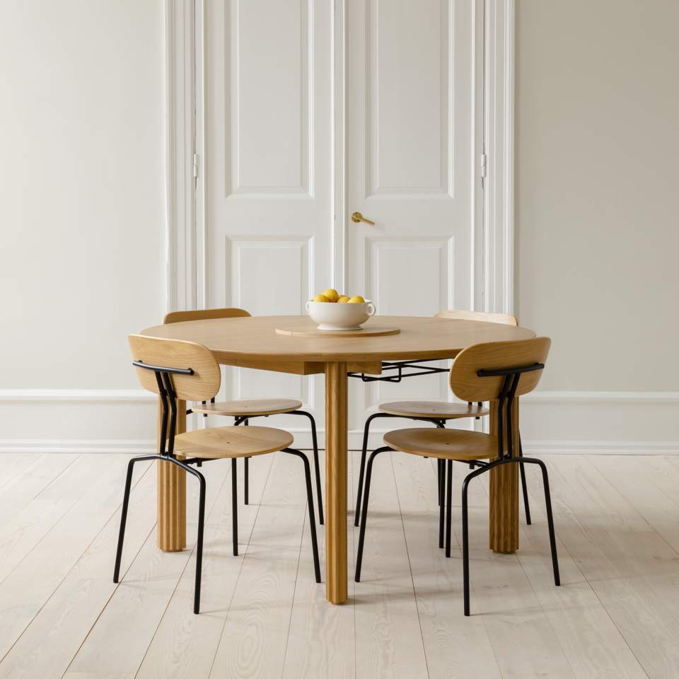 UMAGE Comfort Circle Dining Table with Extension, Oak