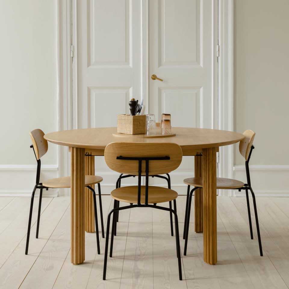 UMAGE Comfort Circle Dining Table with Extension, Oak