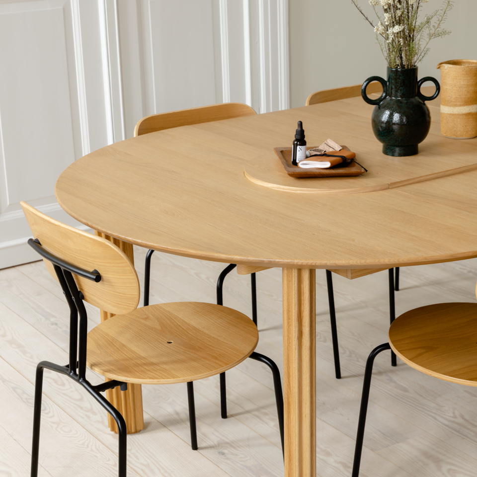 UMAGE Comfort Circle Dining Table with Extension, Oak