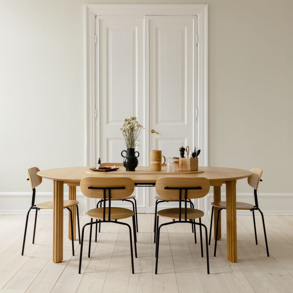 UMAGE Comfort Circle Dining Table with Extension, Oak