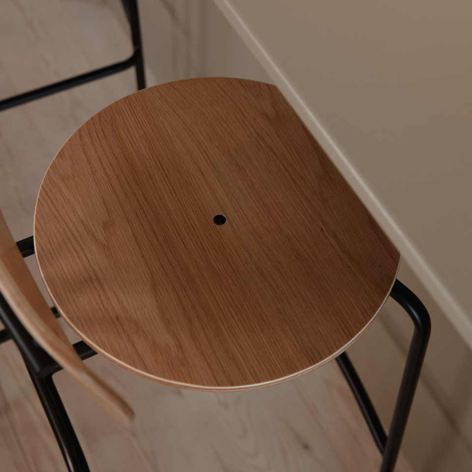 UMAGE Curious Bar Stool, Black Legs