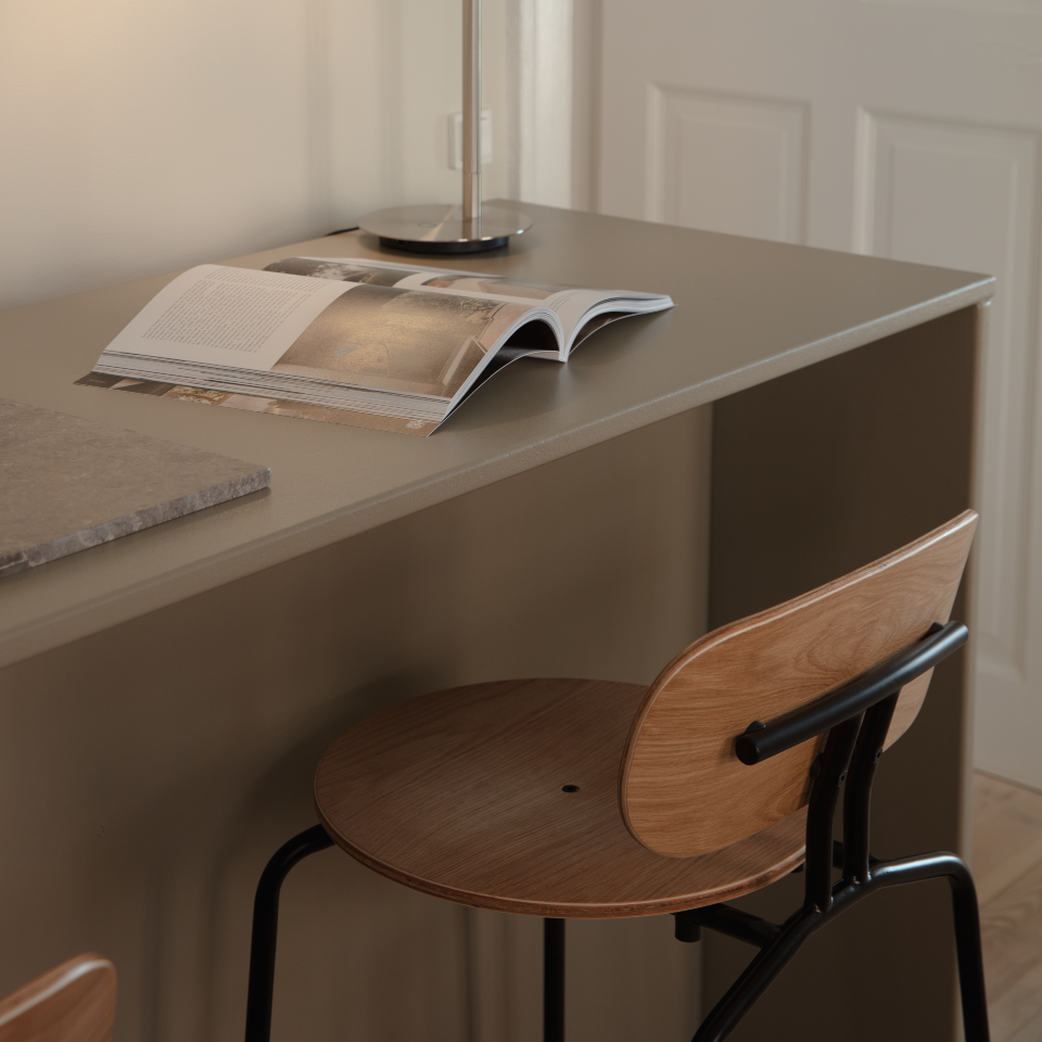 UMAGE Curious Bar Stool, Black Legs