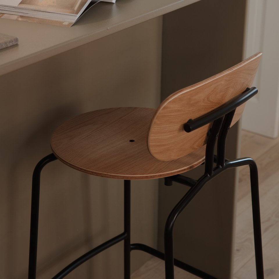 UMAGE Curious Bar Stool, Black Legs
