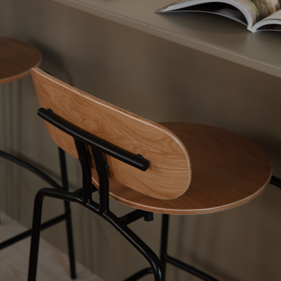 UMAGE Curious Bar Stool, Black Legs