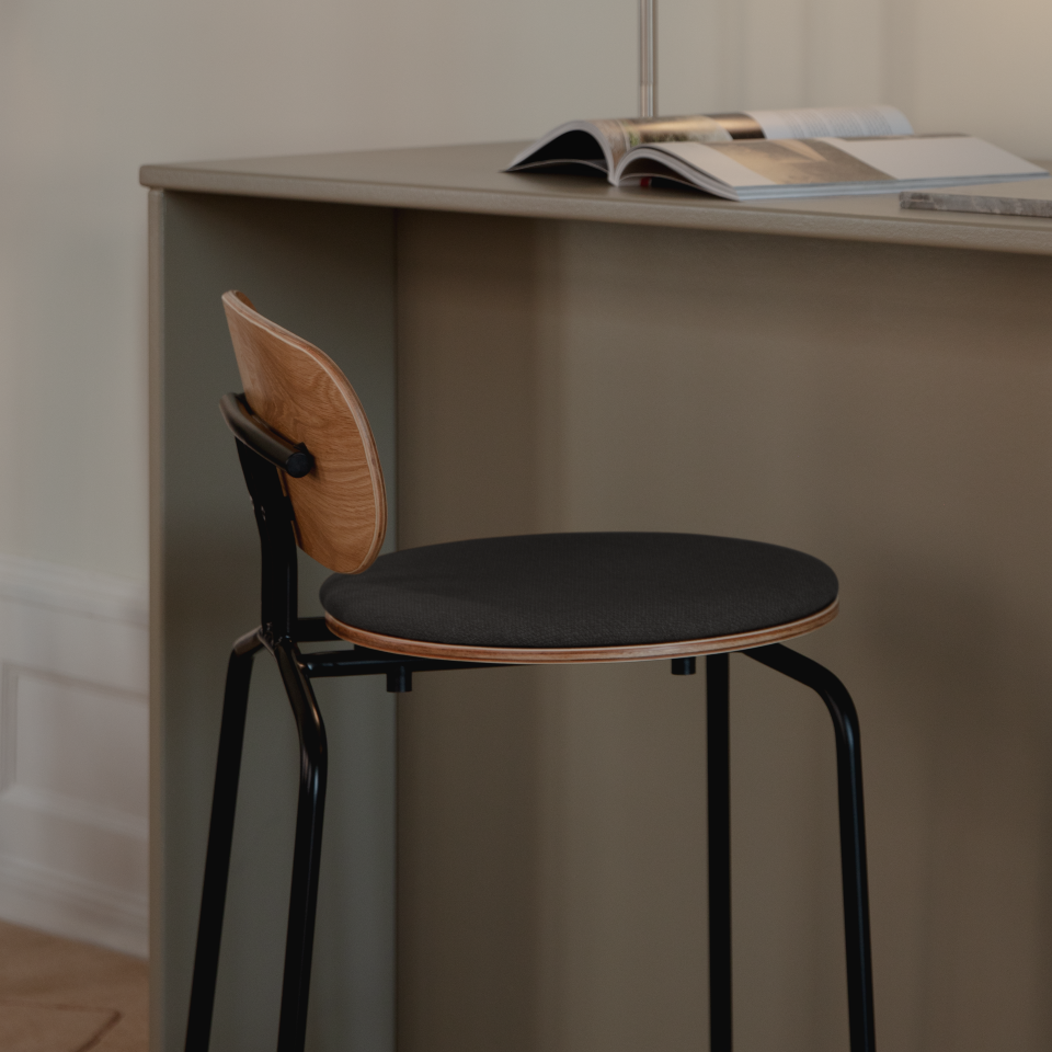 UMAGE Curious Bar Stool, Black Legs