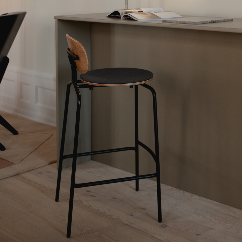 UMAGE Curious Bar Stool, Black Legs