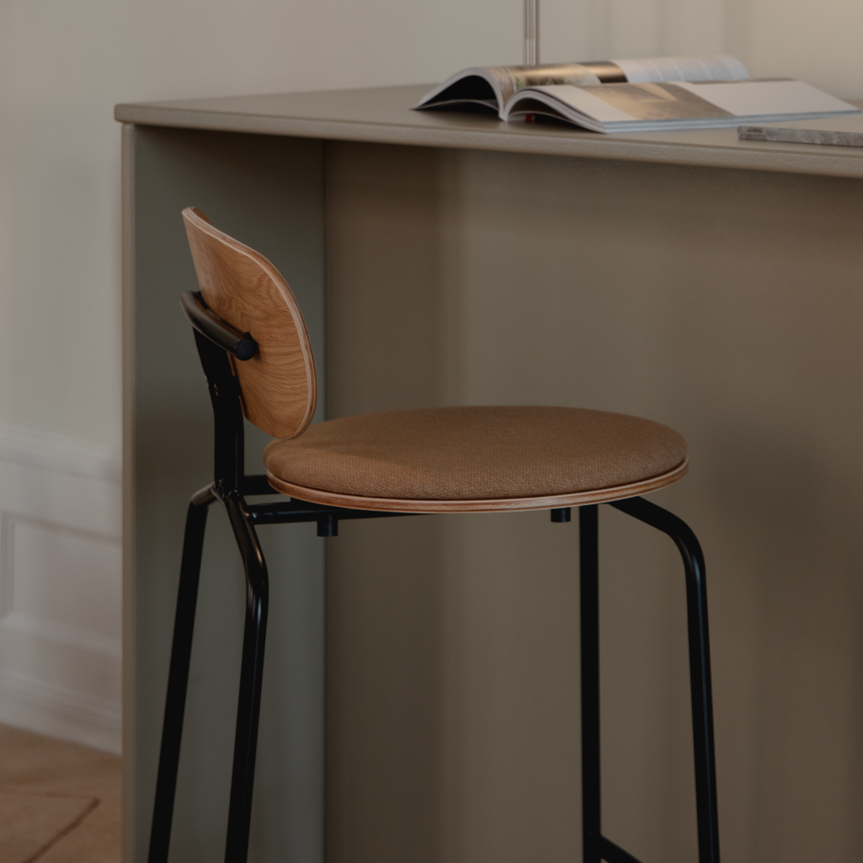 UMAGE Curious Bar Stool, Black Legs