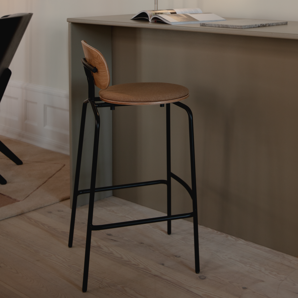 UMAGE Curious Bar Stool, Black Legs
