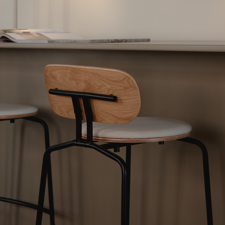 UMAGE Curious Bar Stool, Black Legs