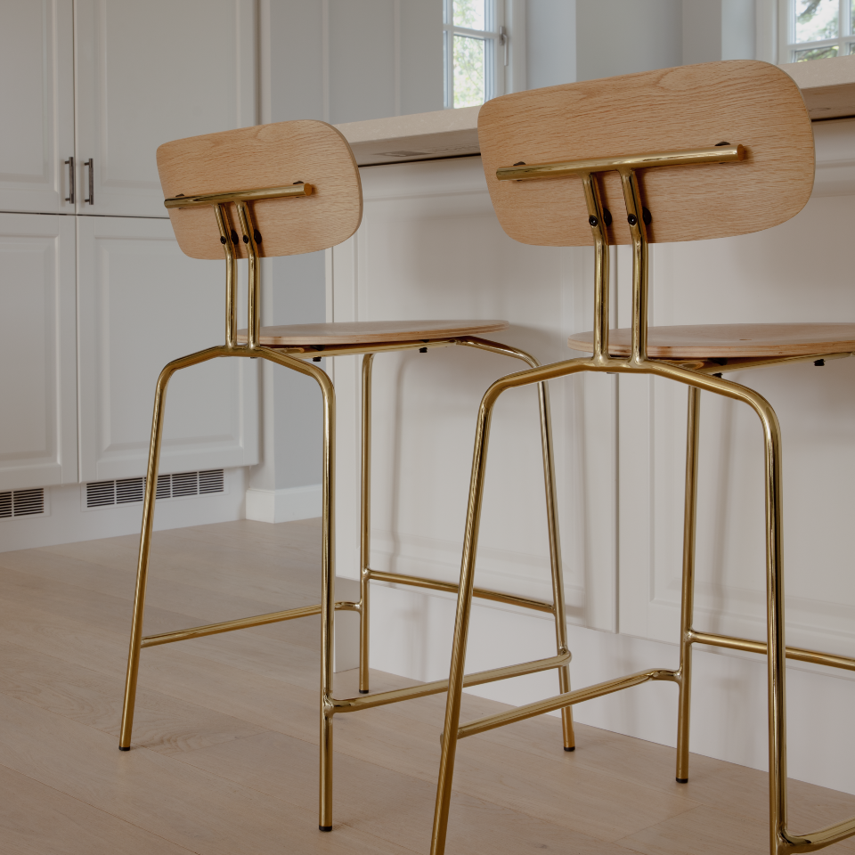 UMAGE Curious Counter Stool, Brass Legs