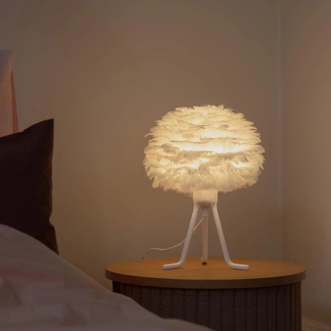 UMAGE Silvia White Mini Tripod Table Lamp with Adjustable Stand
