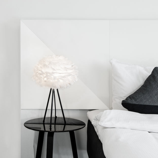 UMAGE Eos Tripod Table Lamp, White Lampshade