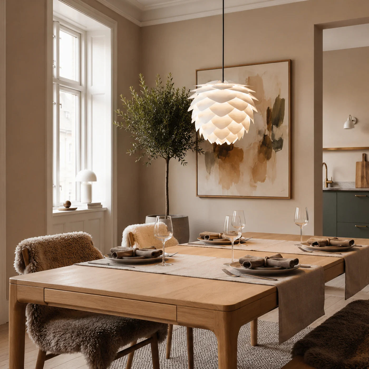 UMAGE Silvia White Plug-In Pendant, Medium