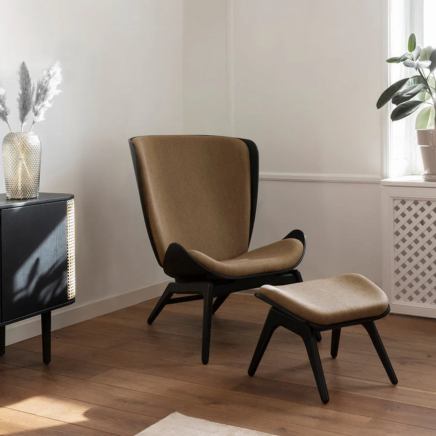 UMAGE The Reader Wing Chair, Black Oak