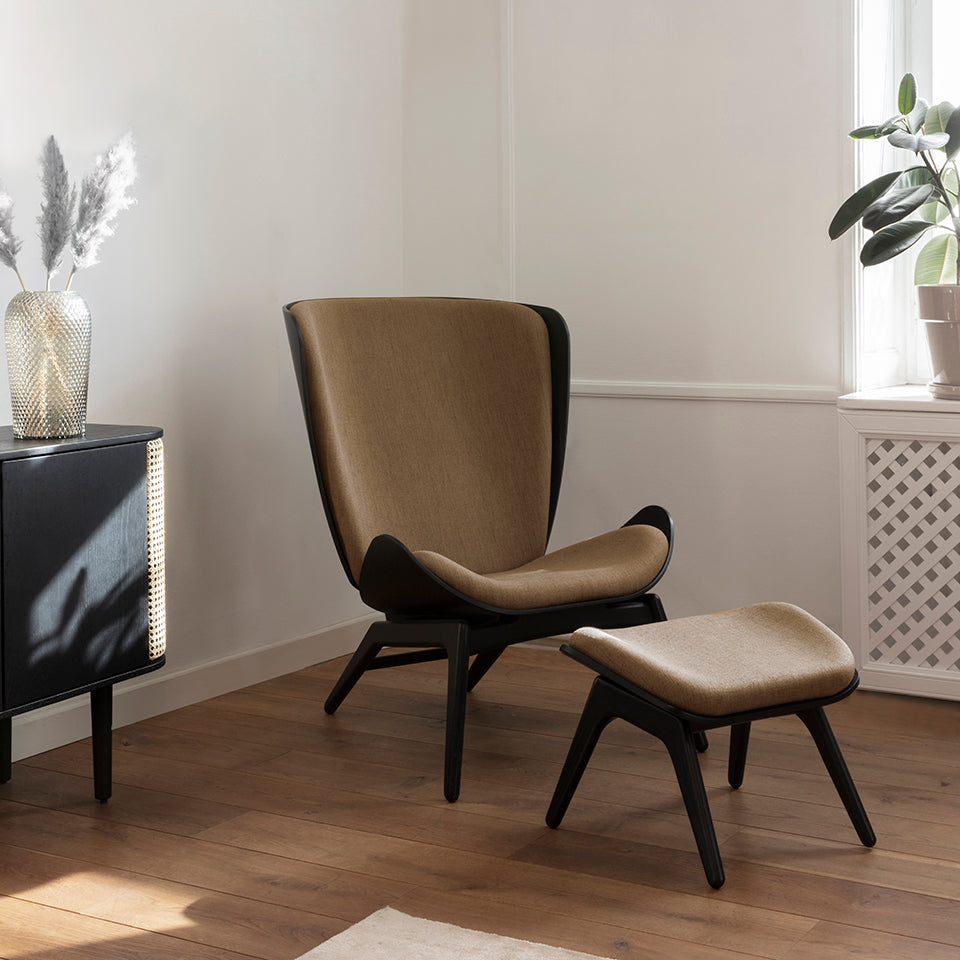 UMAGE The Reader Ottoman, Black Oak