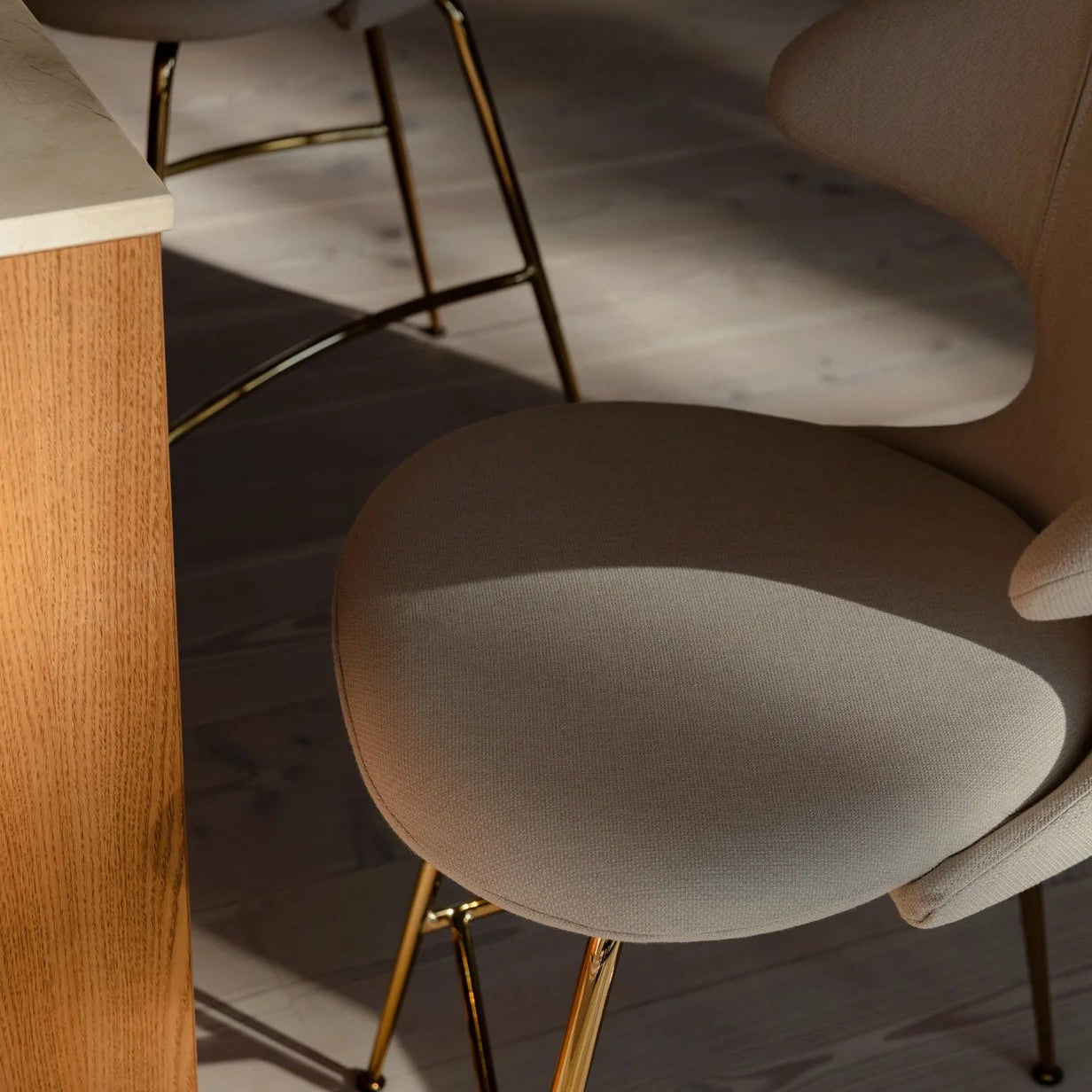 UMAGE Time Flies Counter Stool, Brass Legs
