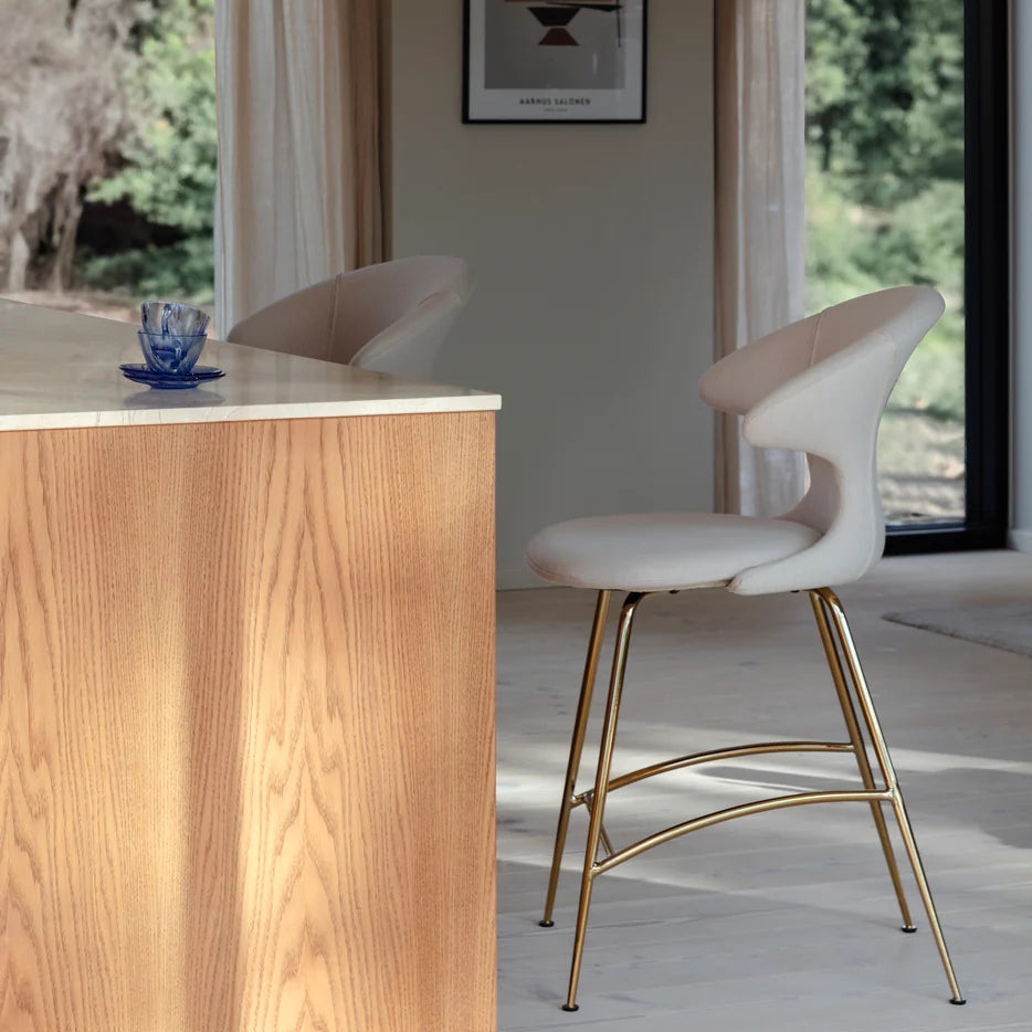 UMAGE Time Flies Counter Stool, Brass Legs