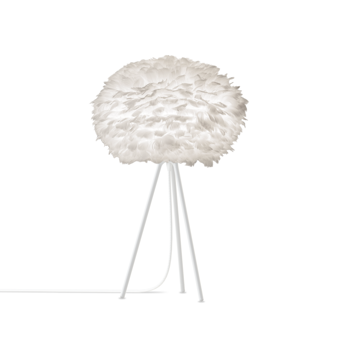 UMAGE Eos Tripod Table Lamp, White Lampshade
