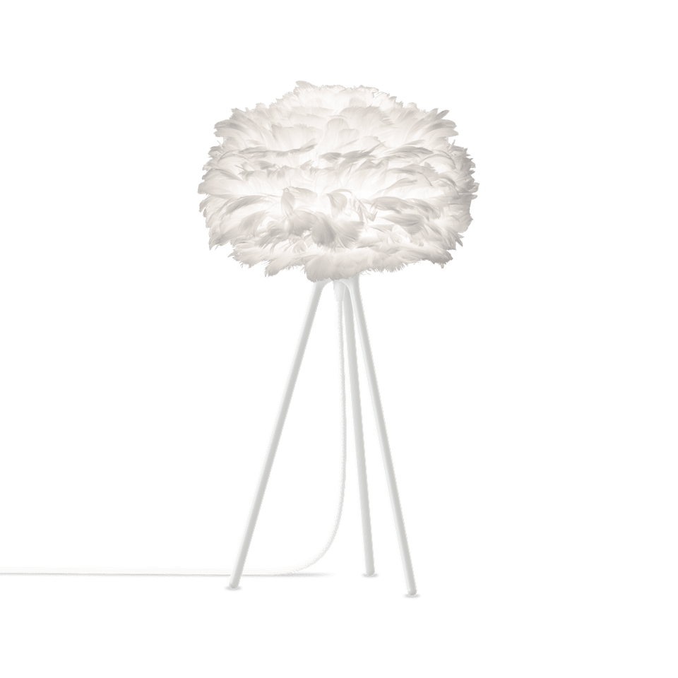 UMAGE Eos Tripod Table Lamp, White Lampshade