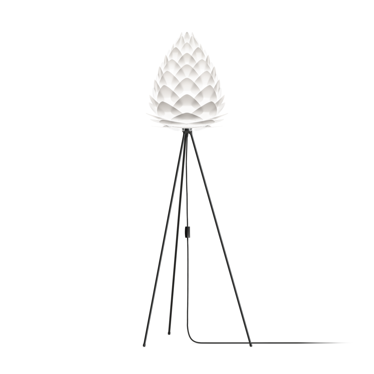 UMAGE Conia White Tripod Floor Lamp, H: 63", Medium Lampshade