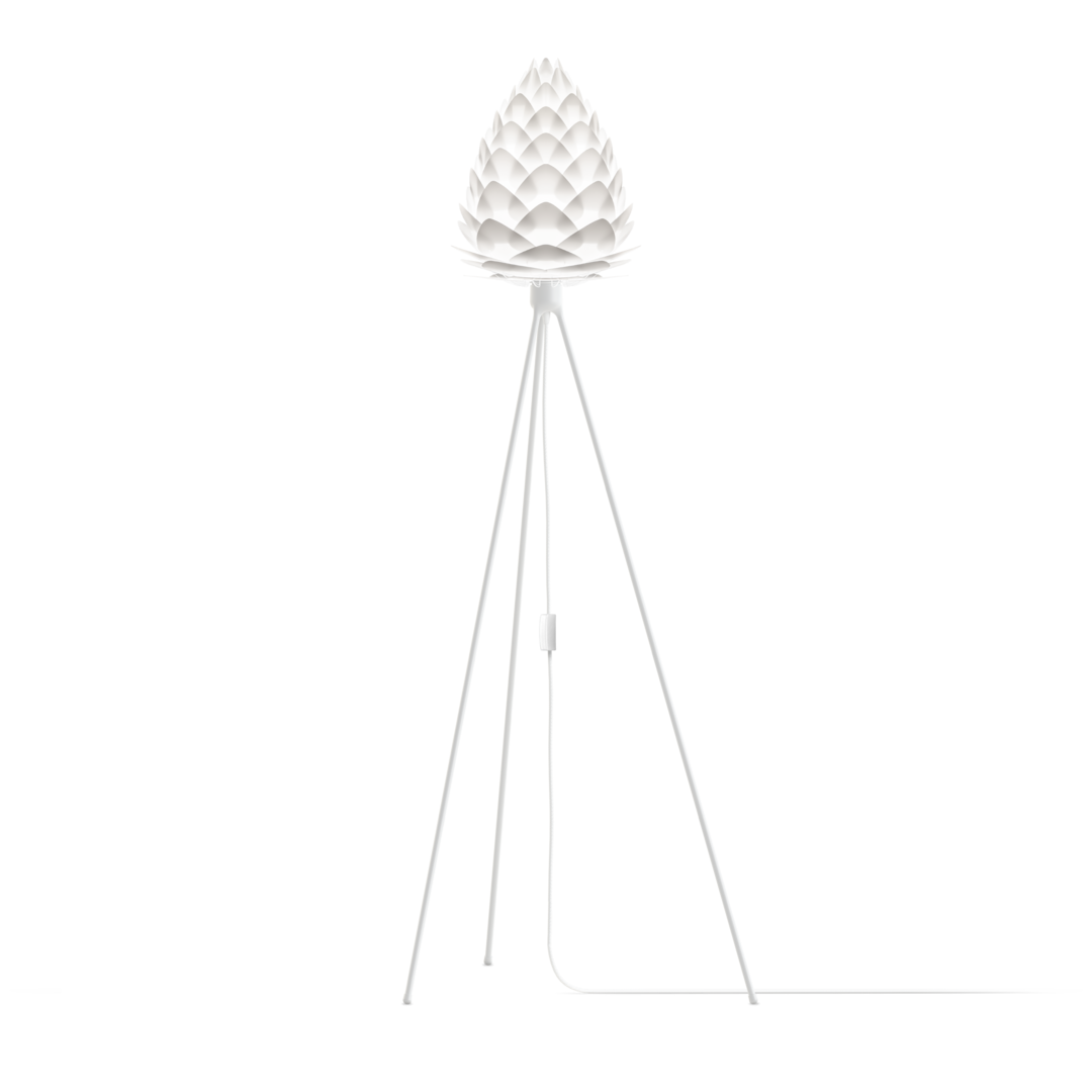 UMAGE Conia White Tripod Floor Lamp, H: 63", Mini Lampshade