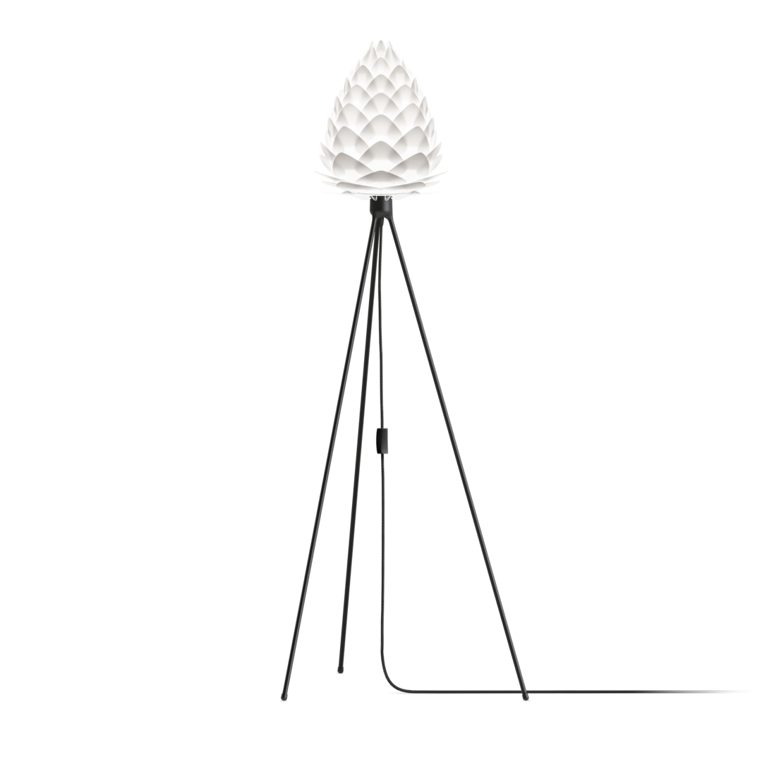 UMAGE Conia White Tripod Floor Lamp, H: 63", Mini Lampshade