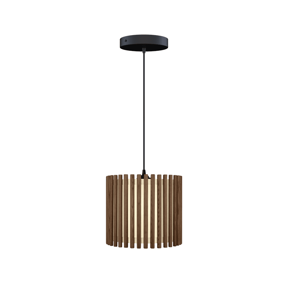 UMAGE Komorebi Hardwired Pendant, Circle, Dark Oak