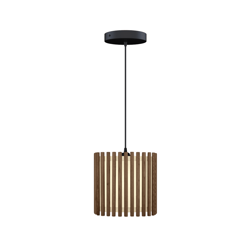 UMAGE Komorebi Hardwired Pendant, Square, Dark Oak