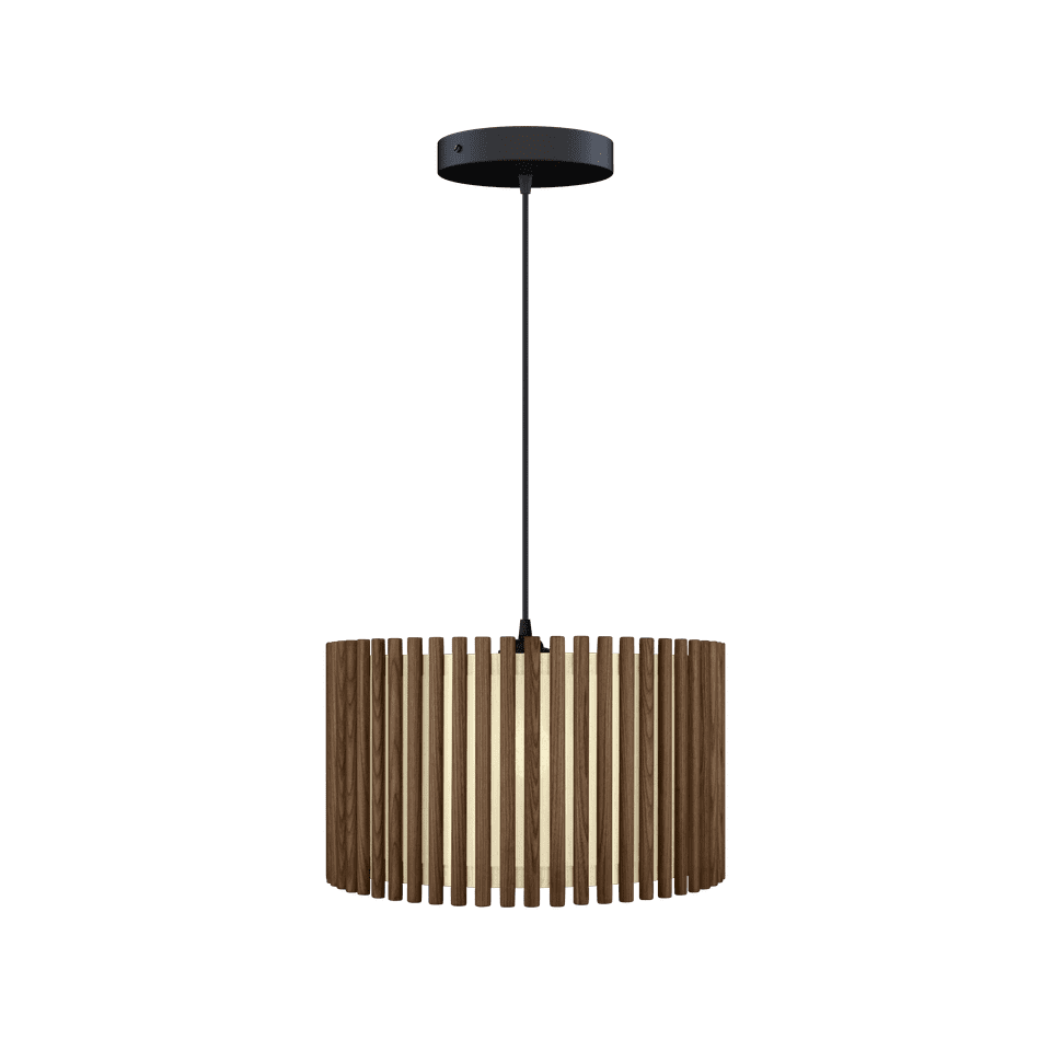 UMAGE Komorebi Hardwired Pendant, Circle, Dark Oak
