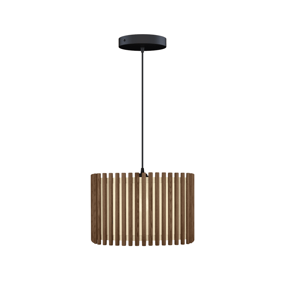 UMAGE Komorebi Hardwired Pendant, Square, Dark Oak