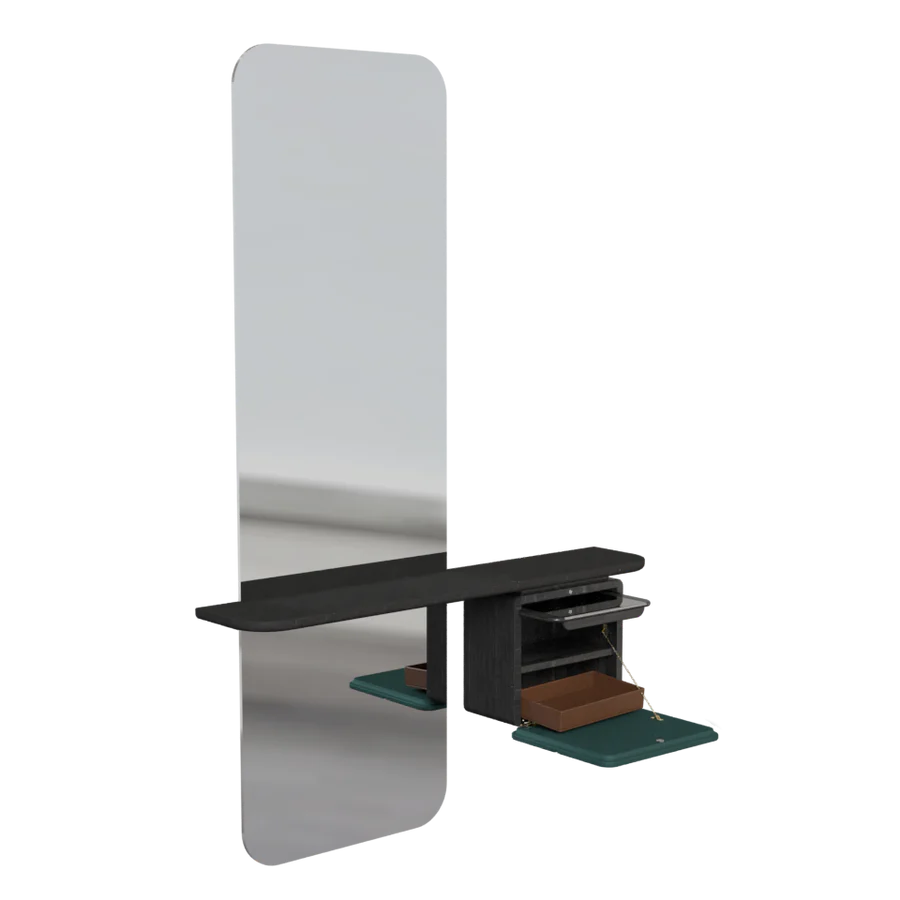 UMAGE One More Look Mirror, Black Oak