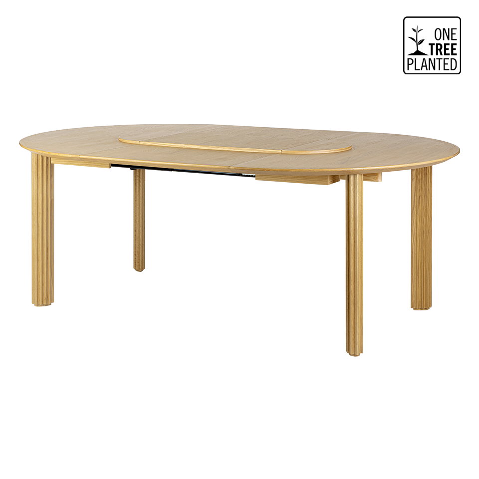 UMAGE Comfort Circle Dining Table with Extension, Oak
