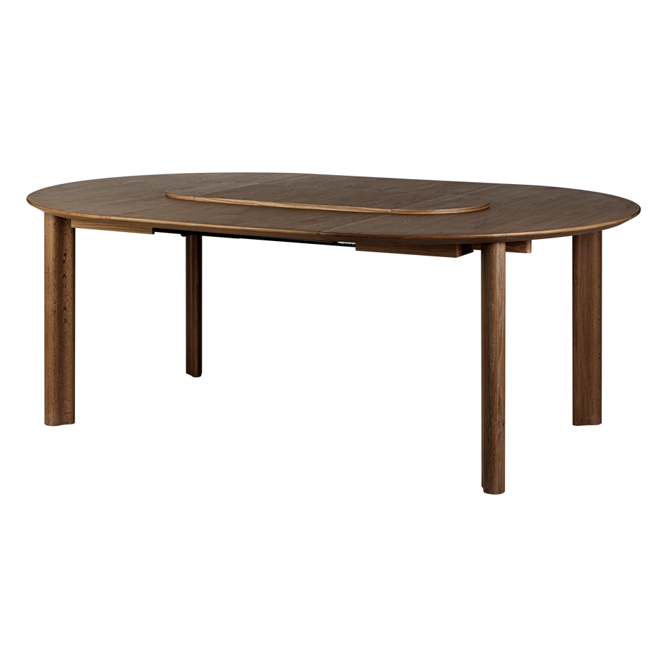 UMAGE Comfort Circle Dining Table with Extension, Dark Oak