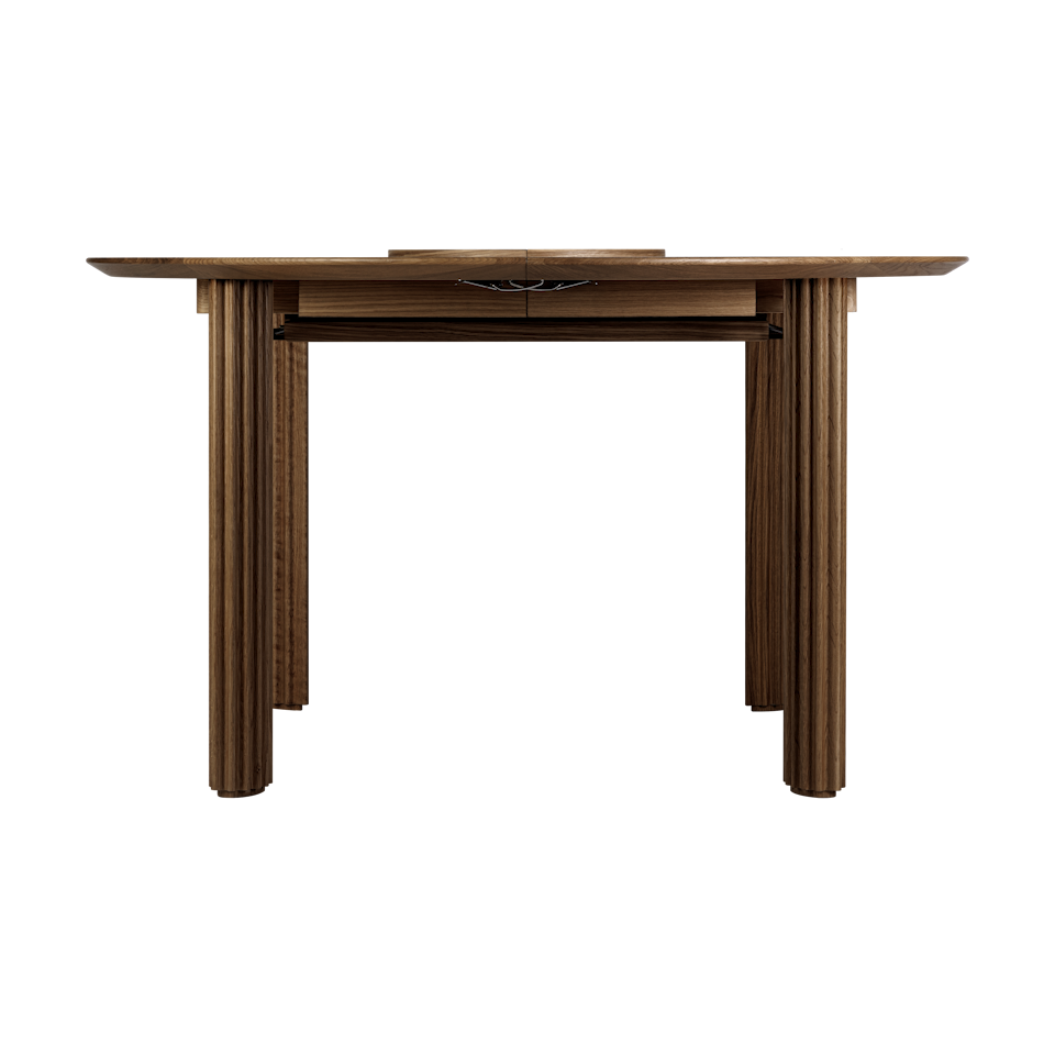 UMAGE Comfort Circle Dining Table with Extension, Dark Oak