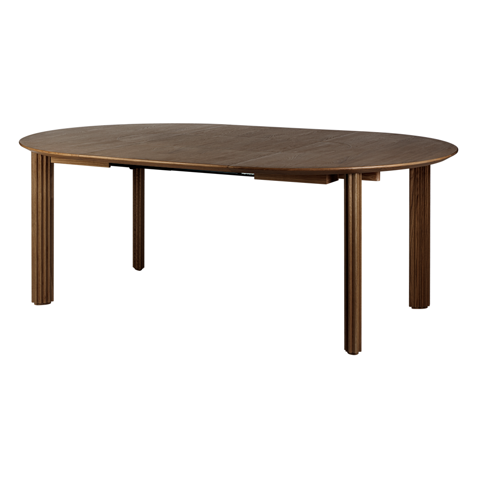 UMAGE Comfort Circle Dining Table with Extension, Dark Oak