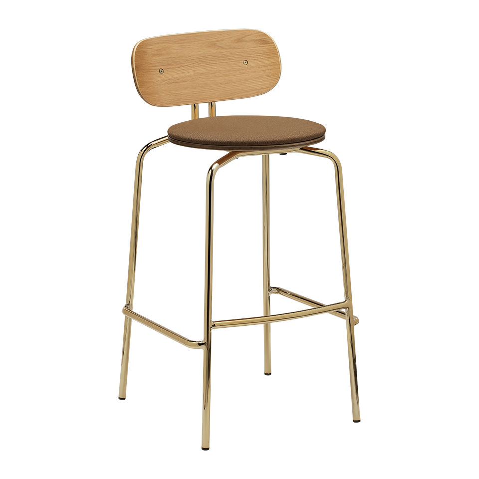 UMAGE Curious Bar Stool, Brass Legs