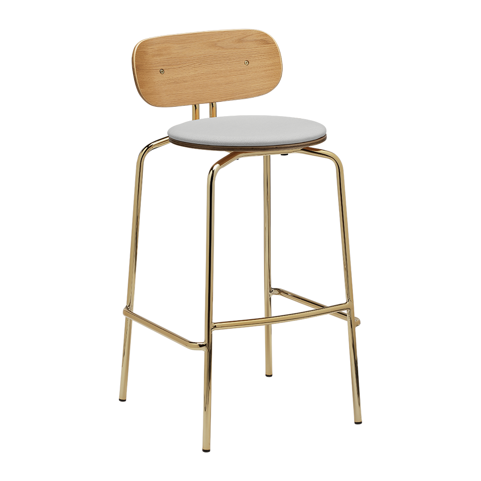 UMAGE Curious Bar Stool, Brass Legs