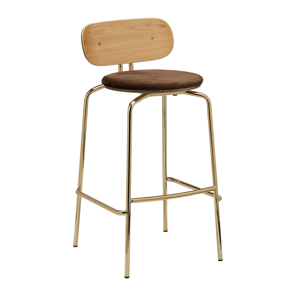 UMAGE Curious Bar Stool, Brass Legs