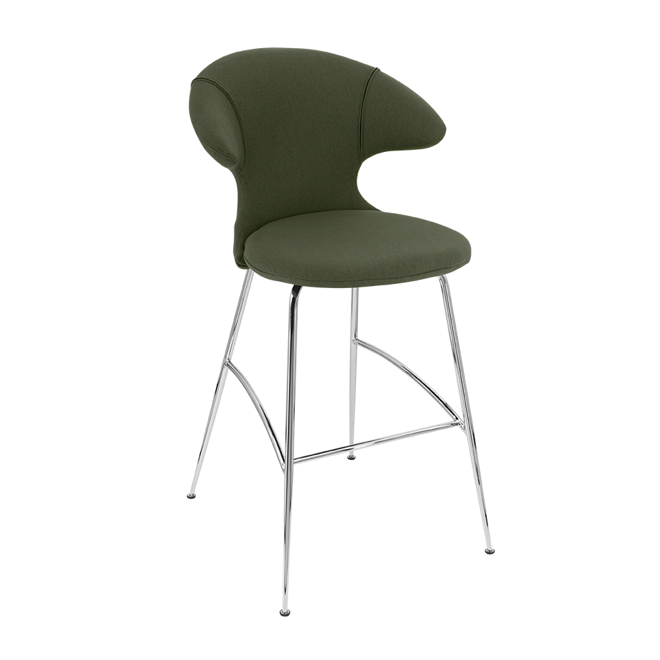 UMAGE Time Flies Bar Stool, Chrome Legs