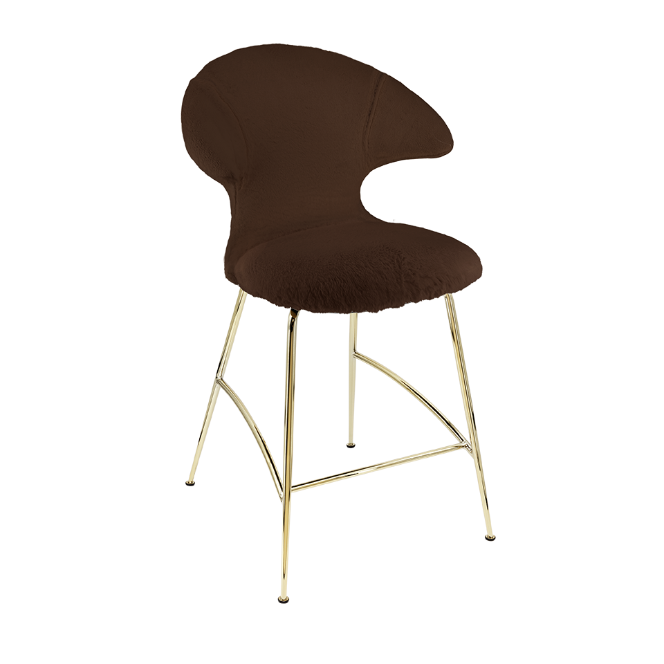 UMAGE Time Flies Counter Stool, Brass Legs