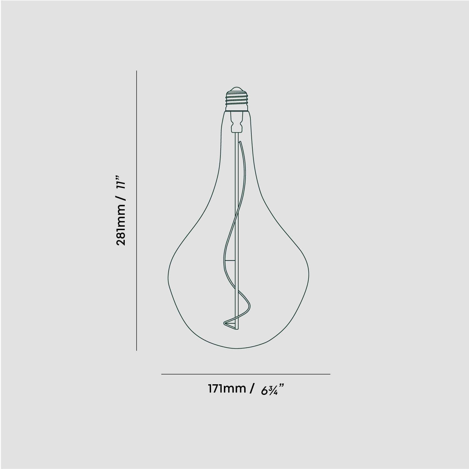 Voronoi II bulb dimensional drawing