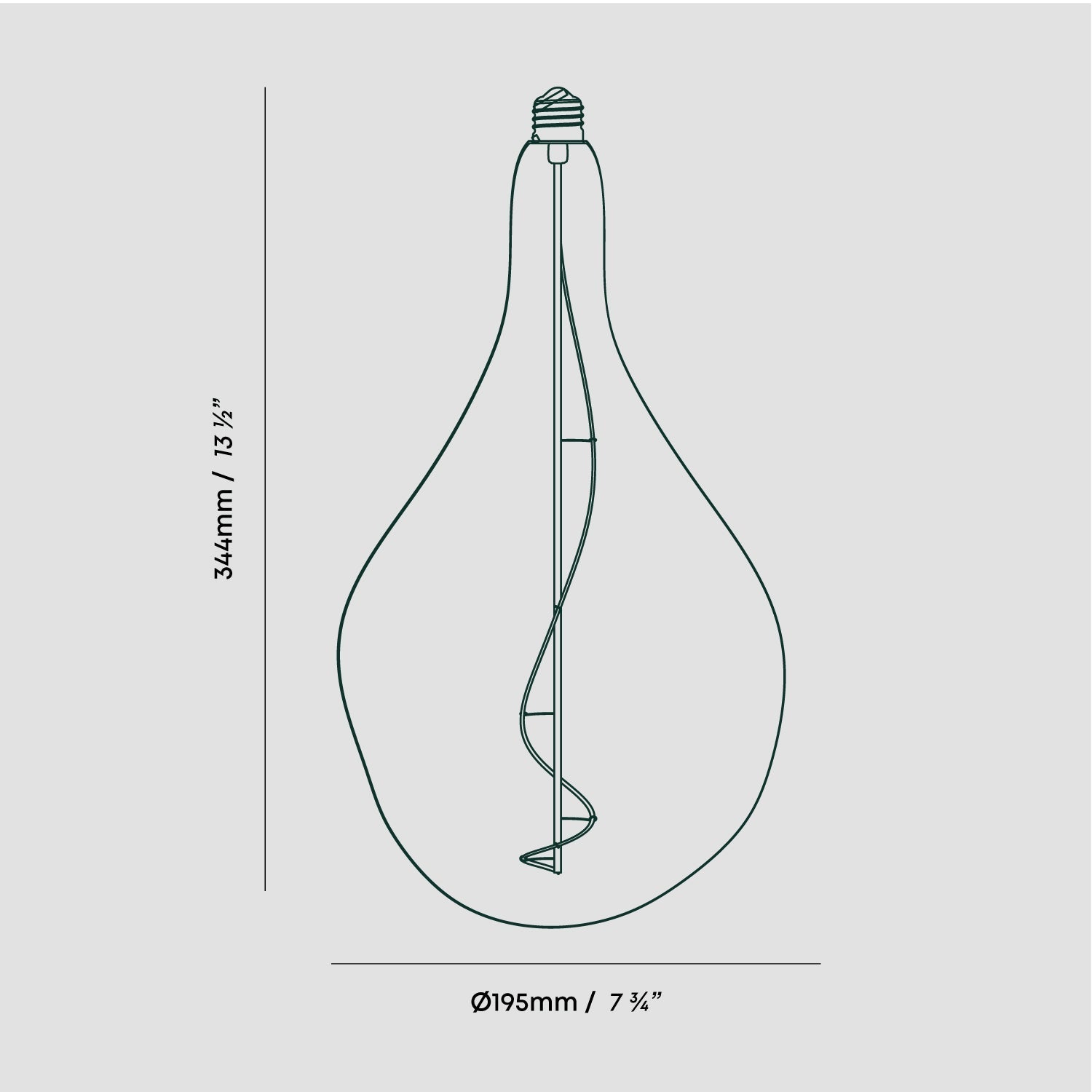 Tala Voronoi III bulb — dimension drawing (Brass)