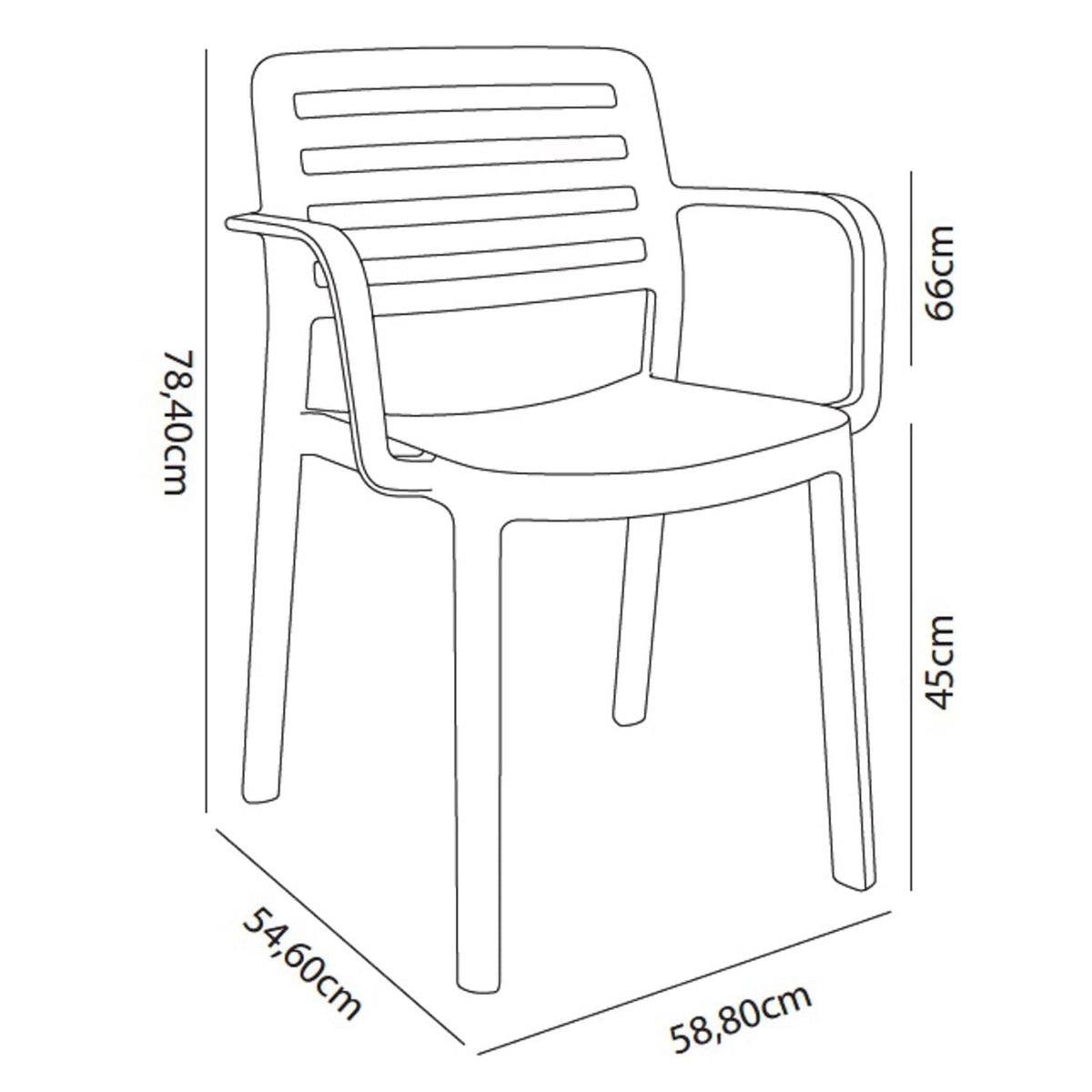 Garbar Wind Armchair dimension drawing: 23.1 in W x 21.5 in D x 30.9 in H, seat height 17.7 in, arm height 26 in