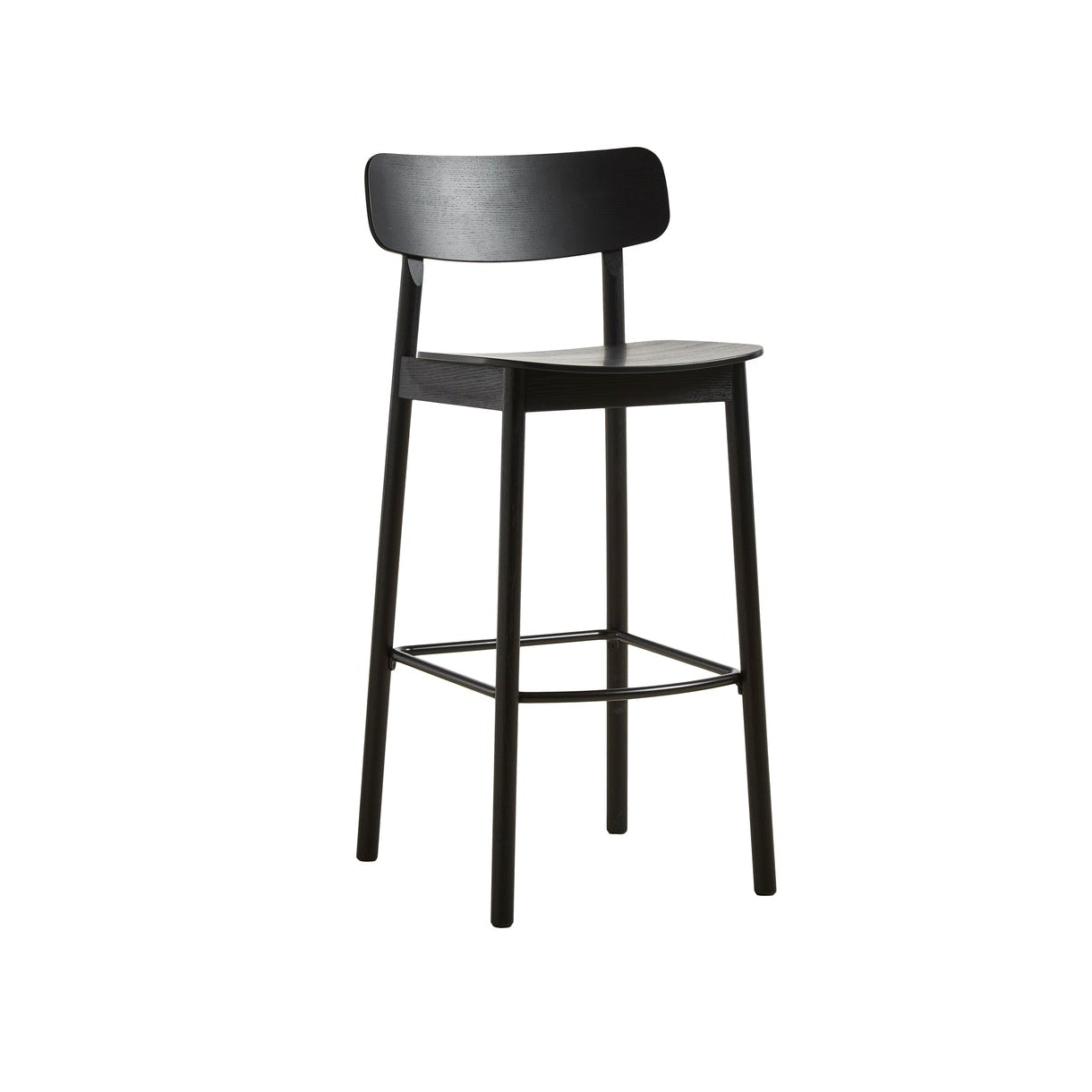 WOUD Soma Stool in black FSC-certified solid oak designed by Norm Architects, Danish design
