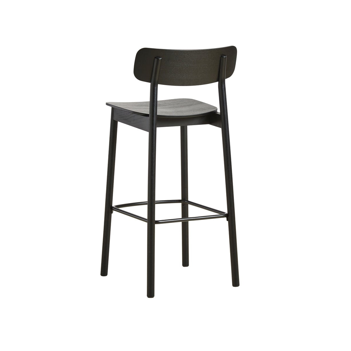 WOUD Soma Stool in black FSC-certified solid oak designed by Norm Architects, Danish design